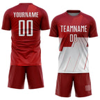 Custom Red White Sublimation Soccer Uniform Jersey photo 2