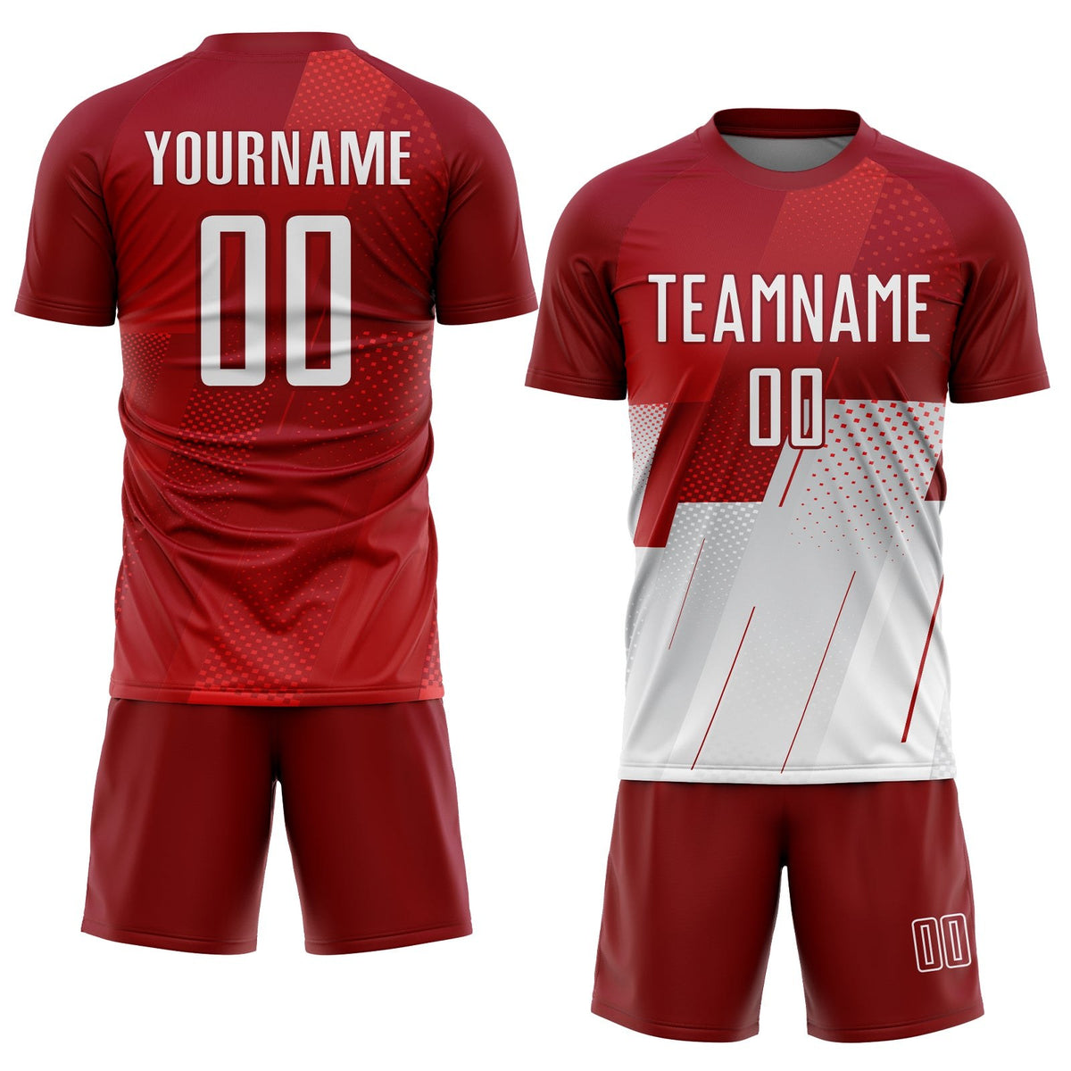 Custom Red White Sublimation Soccer Uniform Jersey photo 2