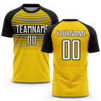Custom Yellow White-Black Sublimation Soccer Uniform Jersey