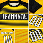 Custom Yellow White-Black Sublimation Soccer Uniform Jersey detail