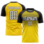 Custom Yellow White-Black Sublimation Soccer Uniform Jersey photo 1