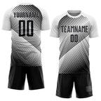 Custom White Black-Gray Sublimation Soccer Uniform Jersey photo 2
