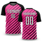 Custom Pink White-Black Sublimation Soccer Uniform Jersey