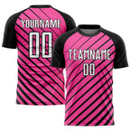 Custom Pink White-Black Sublimation Soccer Uniform Jersey photo 1