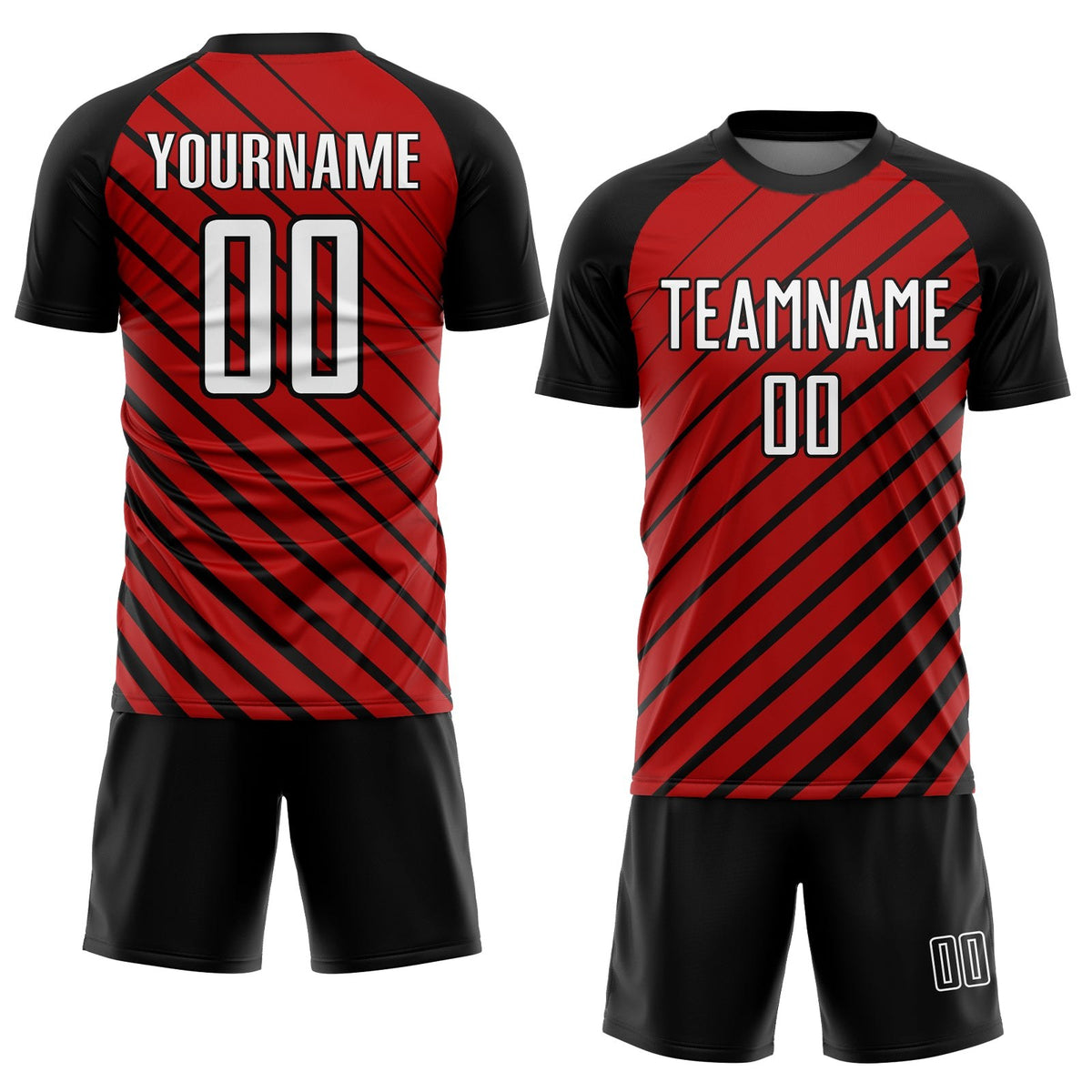 Custom Red White-Black Sublimation Soccer Uniform Jersey photo 2
