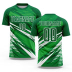 Custom Kelly Green White Sublimation Soccer Uniform Jersey