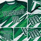 Custom Kelly Green White Sublimation Soccer Uniform Jersey detail