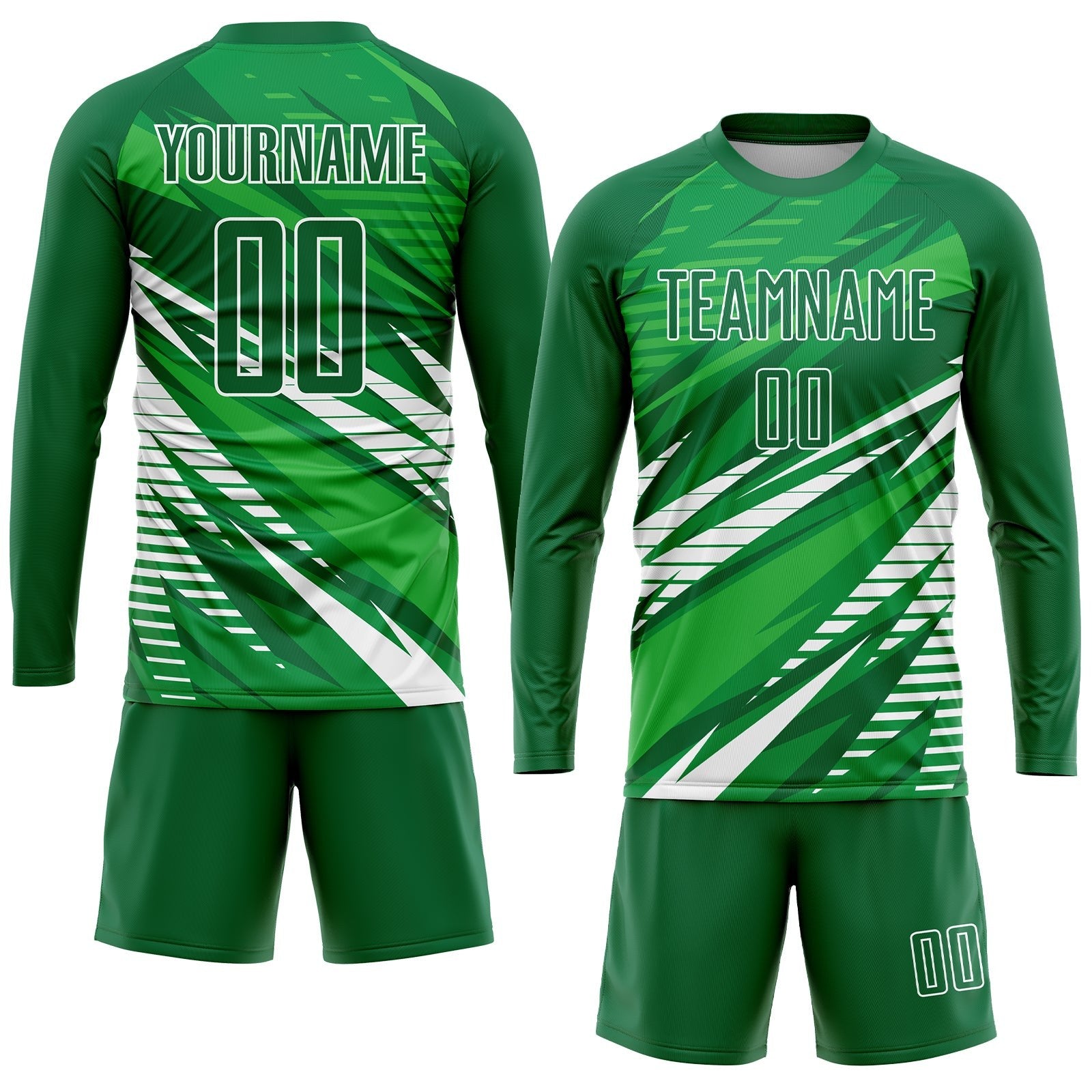 Custom Kelly Green White Sublimation Soccer Uniform Jersey photo 4