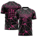 Custom Black Pink Sublimation Soccer Uniform Jersey photo 1