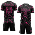 Custom Black Pink Sublimation Soccer Uniform Jersey photo 2