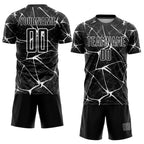 Custom Black White Sublimation Soccer Uniform Jersey photo 2