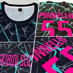 Custom Black Pink-Aqua Sublimation Soccer Uniform Jersey photo 3