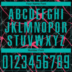 Custom Black Aqua-Neon Pink Sublimation Soccer Uniform Jersey photo 4