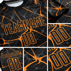Custom Black Bay Orange Sublimation Soccer Uniform Jersey detail