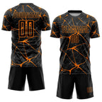 Custom Black Bay Orange Sublimation Soccer Uniform Jersey photo 2