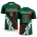 Custom Green Red-White Sublimation Mexico Soccer Uniform Jersey