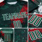 Custom Green Red-White Sublimation Mexico Soccer Uniform Jersey detail