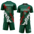 Custom Green Red-White Sublimation Mexico Soccer Uniform Jersey photo 2
