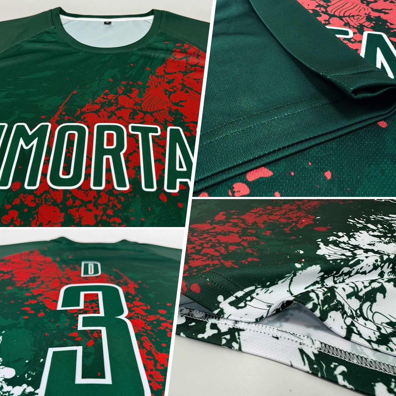 Custom Green Red-White Sublimation Mexico Soccer Uniform Jersey photo 3