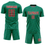 Custom Kelly Green Red-White Sublimation Mexico Soccer Uniform Jersey photo 2