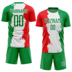 Custom Grass Green Red-White Sublimation Mexico Soccer Uniform Jersey photo 2