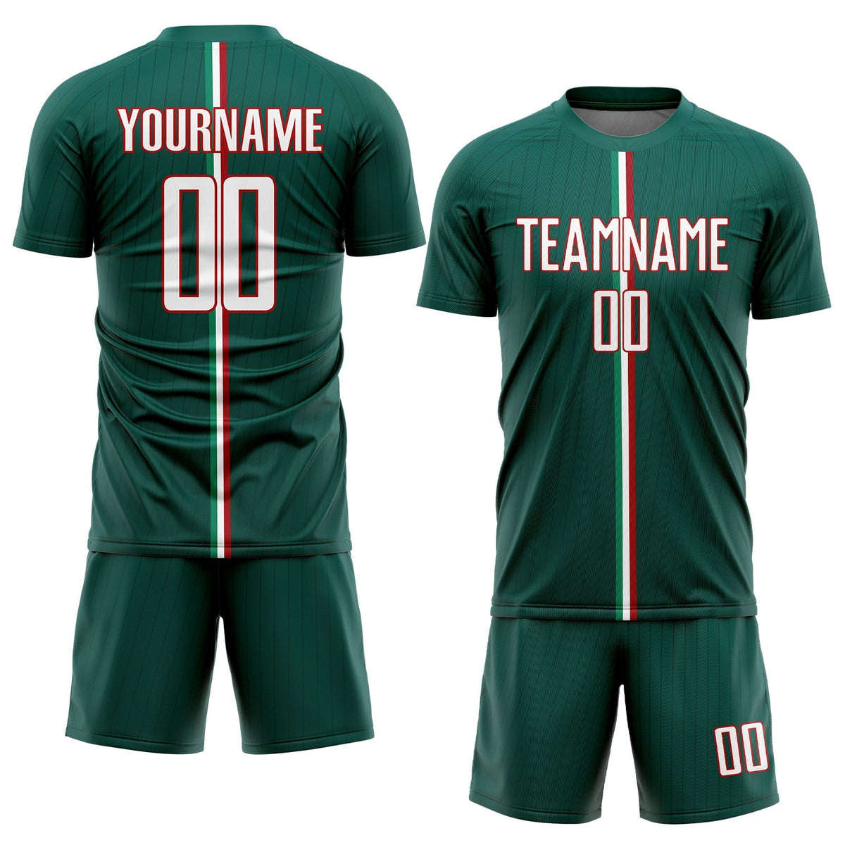 Custom Green White-Red Sublimation Mexico Soccer Uniform Jersey photo 2