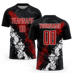 Custom Black Red-White Sublimation Soccer Uniform Jersey