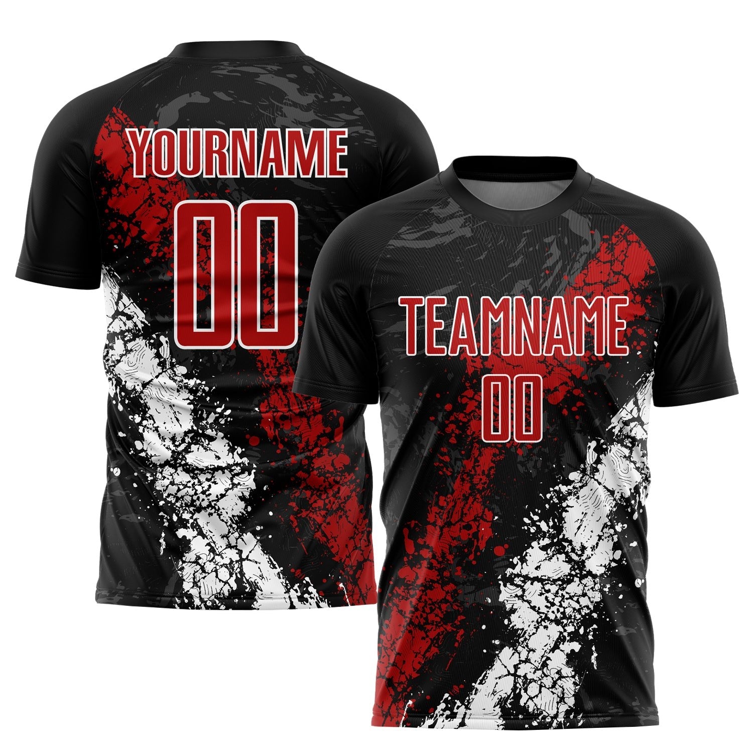 Custom Black Red-White Sublimation Soccer Uniform Jersey photo 1