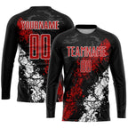 Custom Black Red-White Sublimation Soccer Uniform Jersey photo 3