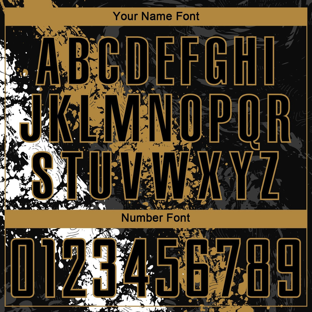 Custom Black Old Gold-White Sublimation Soccer Uniform Jersey photo 4
