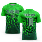 Custom Green Grass Green-White Sublimation Soccer Uniform Jersey
