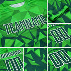 Custom Green Grass Green-White Sublimation Soccer Uniform Jersey detail