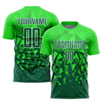 Custom Green Grass Green-White Sublimation Soccer Uniform Jersey photo 1