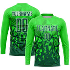 Custom Green Grass Green-White Sublimation Soccer Uniform Jersey photo 3