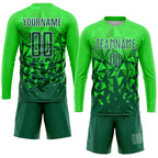 Custom Green Grass Green-White Sublimation Soccer Uniform Jersey photo 4
