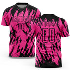 Custom Pink Black Sublimation Soccer Uniform Jersey