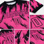 Custom Pink Black Sublimation Soccer Uniform Jersey detail