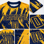 Custom Gold Navy Sublimation Soccer Uniform Jersey detail