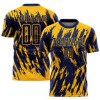 Custom Gold Navy Sublimation Soccer Uniform Jersey photo 1