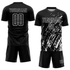 Custom Black White Sublimation Soccer Uniform Jersey photo 2