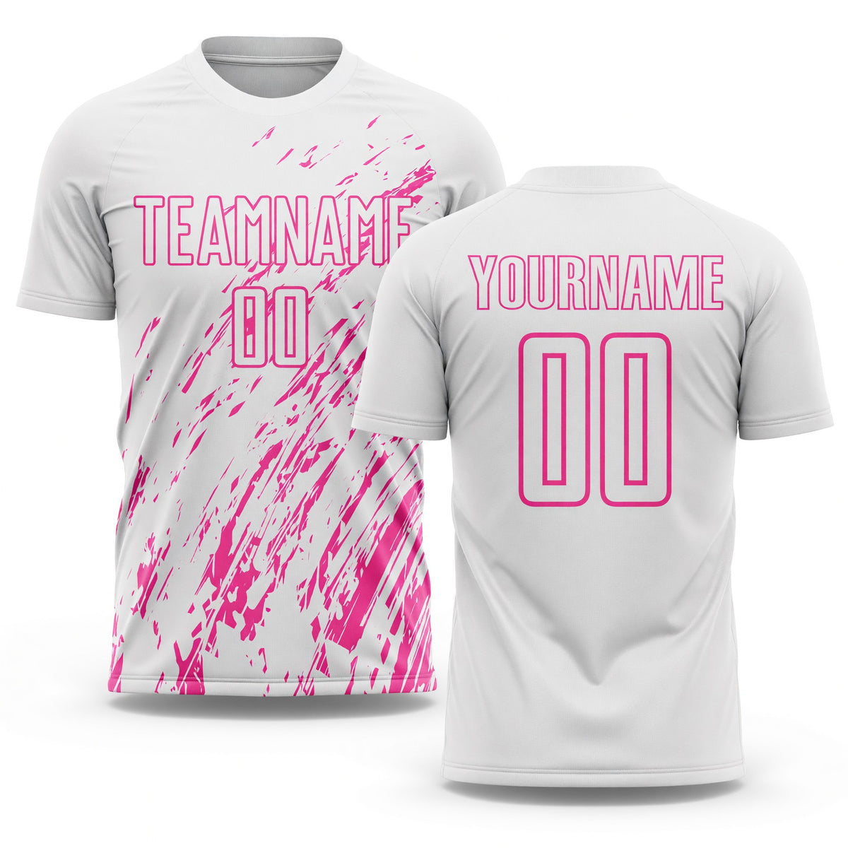 Custom White Pink Sublimation Soccer Uniform Jersey