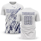 Custom White Navy Sublimation Soccer Uniform Jersey