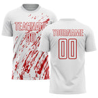 Custom White Red Sublimation Soccer Uniform Jersey