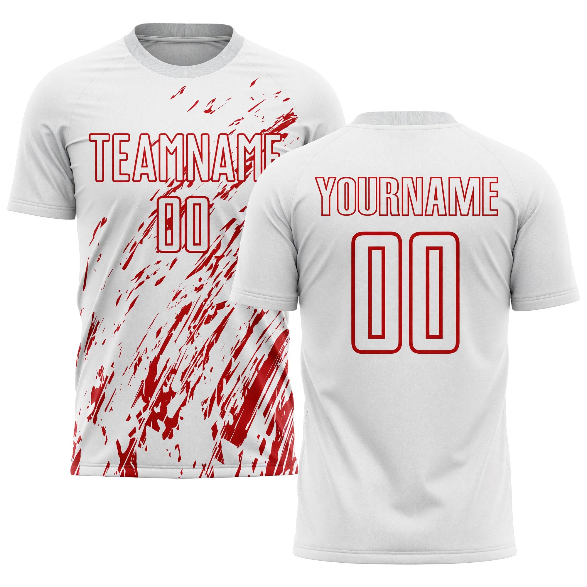 Custom White Red Sublimation Soccer Uniform Jersey