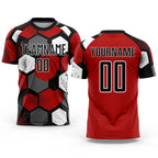 Custom Red Black-White Sublimation Soccer Uniform Jersey