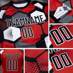 Custom Red Black-White Sublimation Soccer Uniform Jersey detail