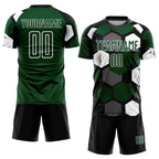 Custom Green Black-White Sublimation Soccer Uniform Jersey photo 2
