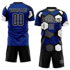Custom Royal Black-White Sublimation Soccer Uniform Jersey photo 2
