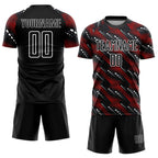 Custom Black Red-White Sublimation Soccer Uniform Jersey photo 2