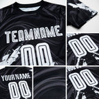 Custom Black White Sublimation Soccer Uniform Jersey detail